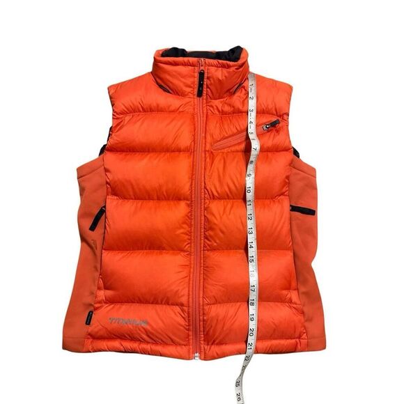 Columbia Titanium Tech Down & Feather Puffer Full Zip Orange Vest Medium - Picture 9 of 14